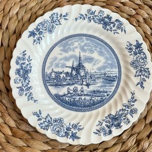 Johnson Brother’s Dinner Plate Tulip Time Windmill floral scene